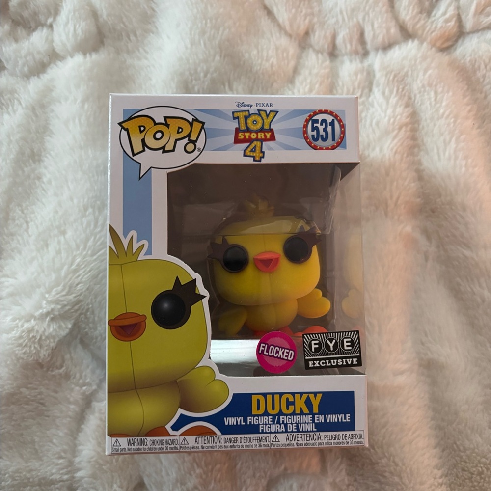 Funko Pop! Toy Story 4 Ducky #531 - Yellow Flocked Figure FYE exclusive